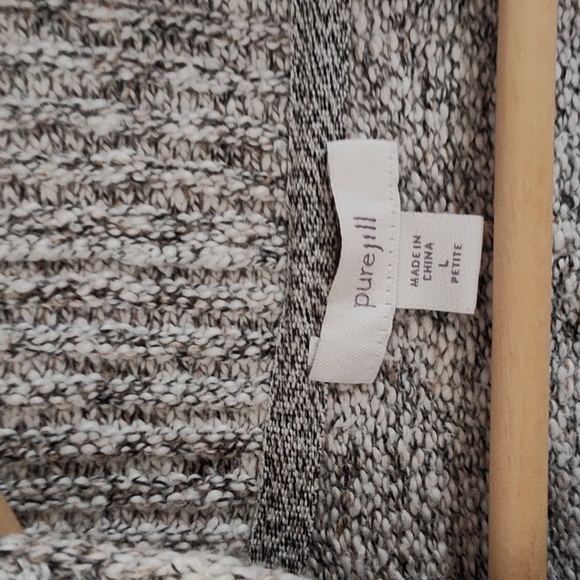 Light Gray Open Front Sweater Cardigan - Picture 2 of 4